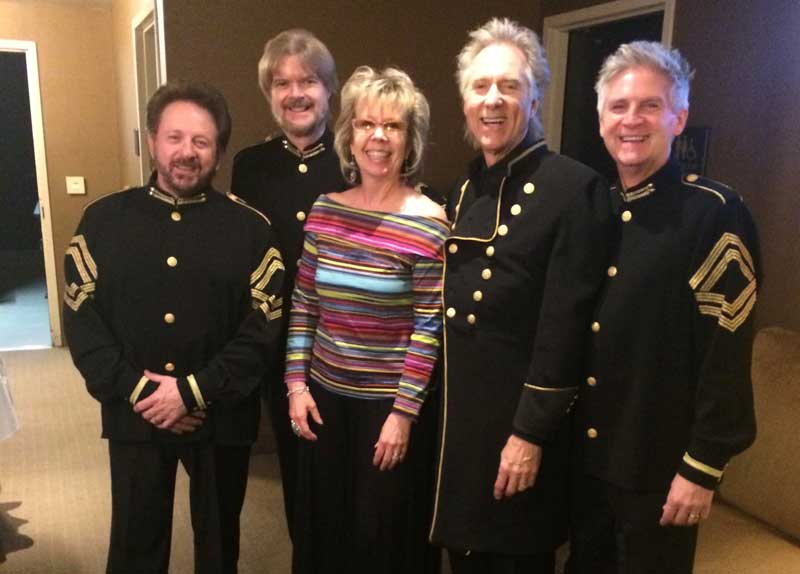Original jackets Durette made for Gary Puckett and the Union Gap. From left to right: Mike Candito, Jamie Hilboldt, Durette Candito, Gary Puckett, and Woody Lingle.
