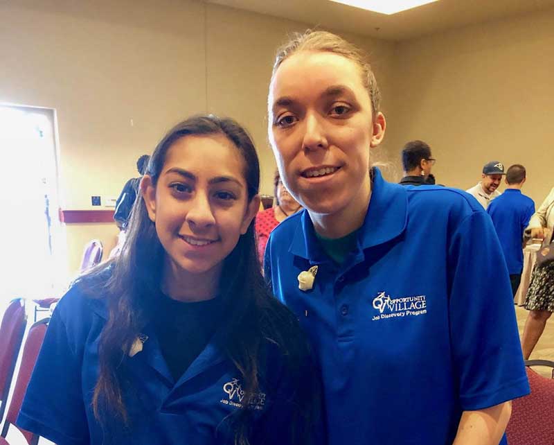 Breanna and Gabi participate in the Opportunity Village and Clark County School District’s Job Discovery Program