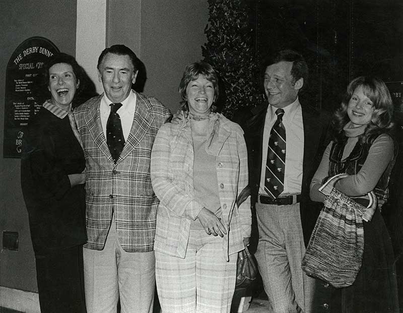 From left: Girlfriend of McDonald Carey, McDonald Carey, star of Days of Our Lives, Temma, Ed Mallory, star of Days of Our Lives, Joyce Bulifant, Ed Mallory’s wife.