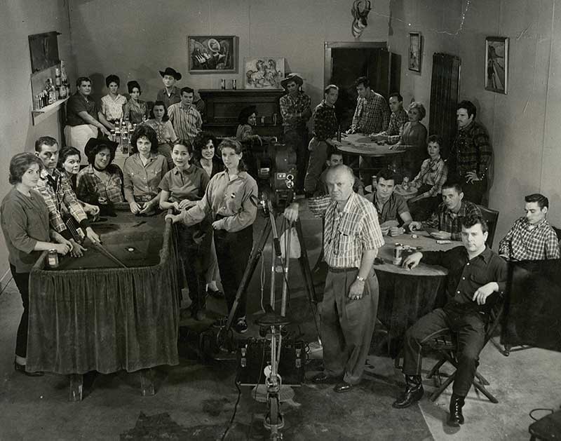 Interior shooting at Harry Keatan Studio, 1962.