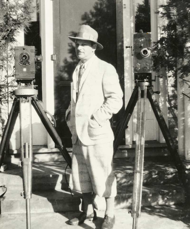 Owner, Harry Keatan, stands in front of Midwest Studio, circa 1920’s.
