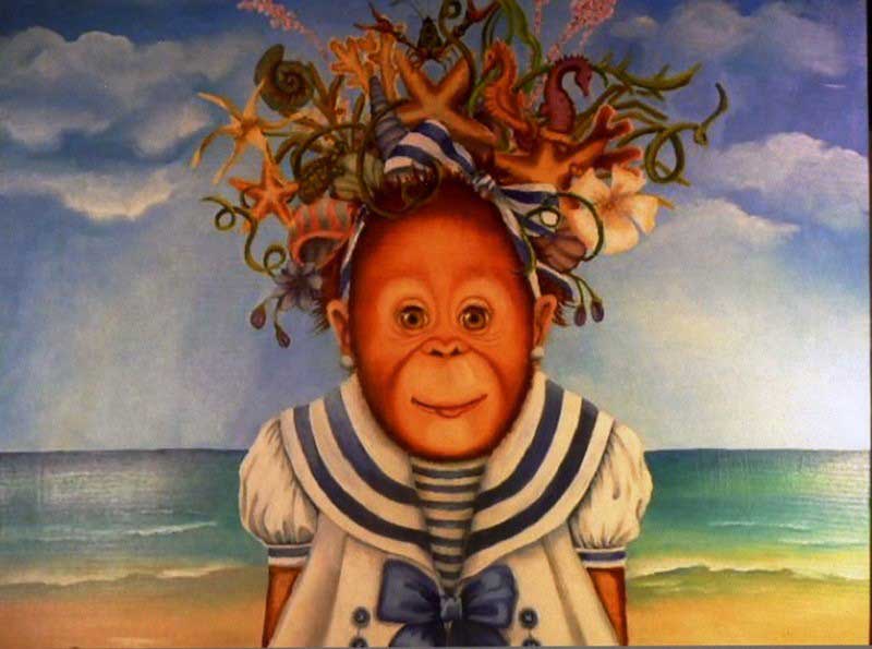 Beach Girl Monkey by Meegan Boiros