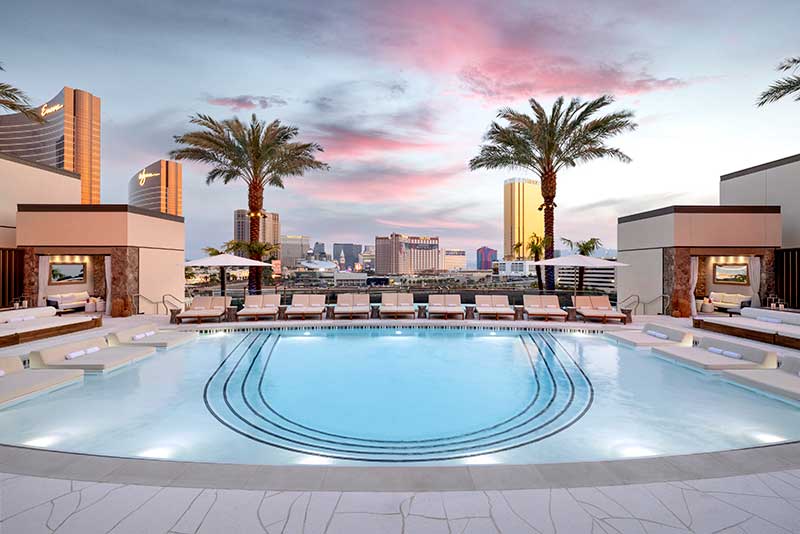 VIP Pool at Resorts World Las Vegas, Photo by Megan Blair