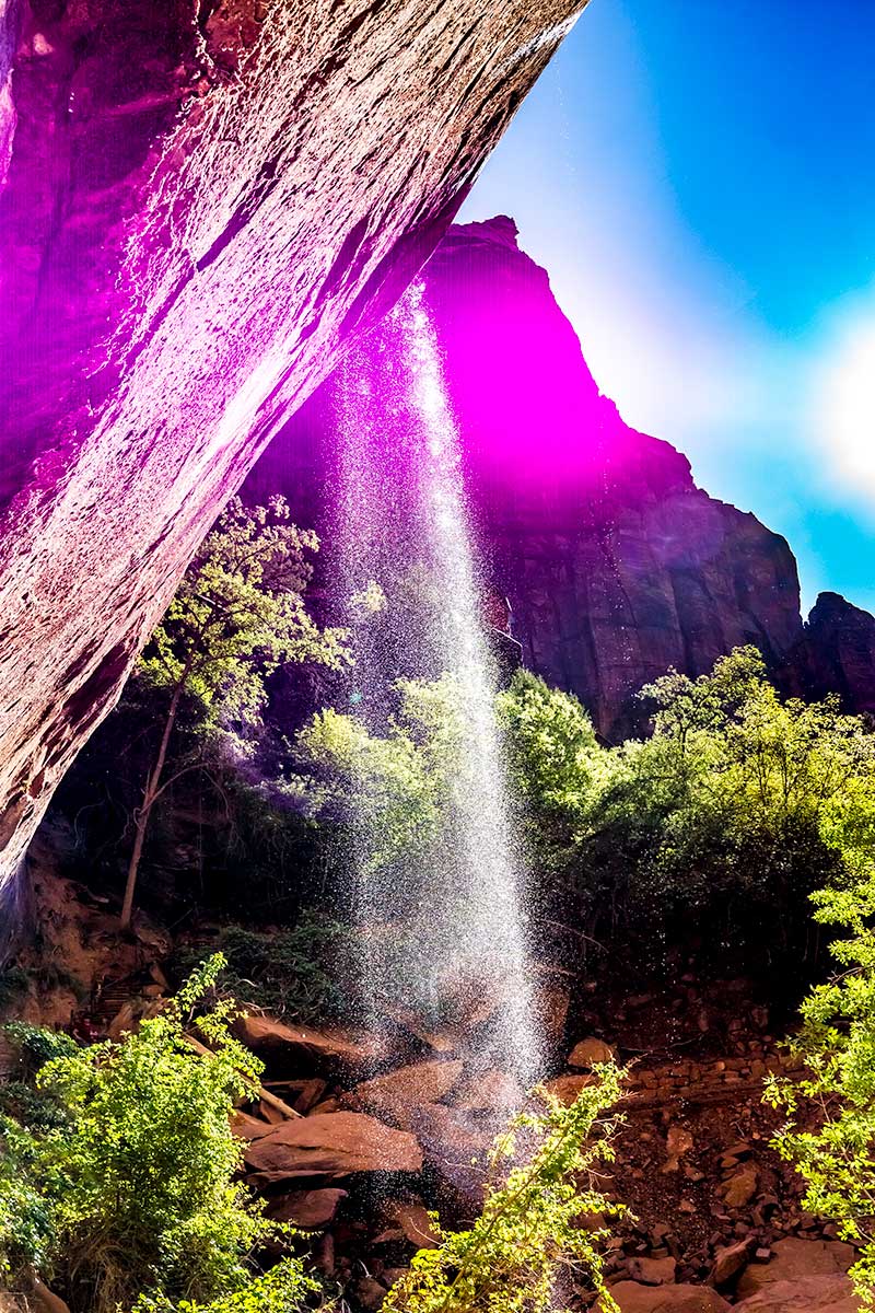 Desert Landscape with Waterfall