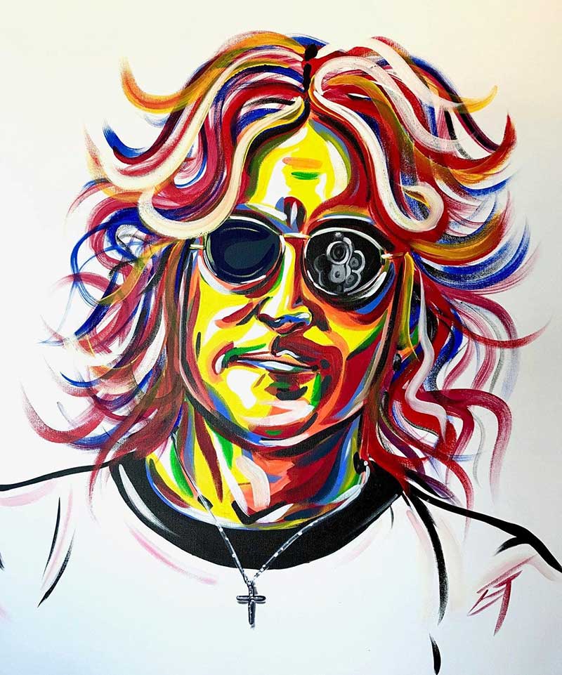 “The Day the Music Died” 30” x 40” acrylic of John Lennon