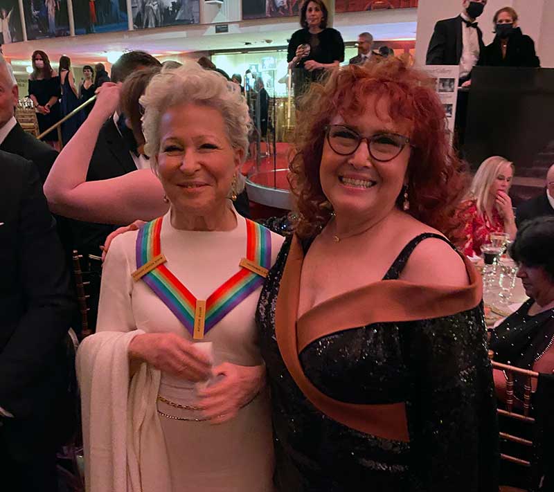 Melissa Manchester with Bette Midler at the Kennedy Center, photo by Mila Baturin