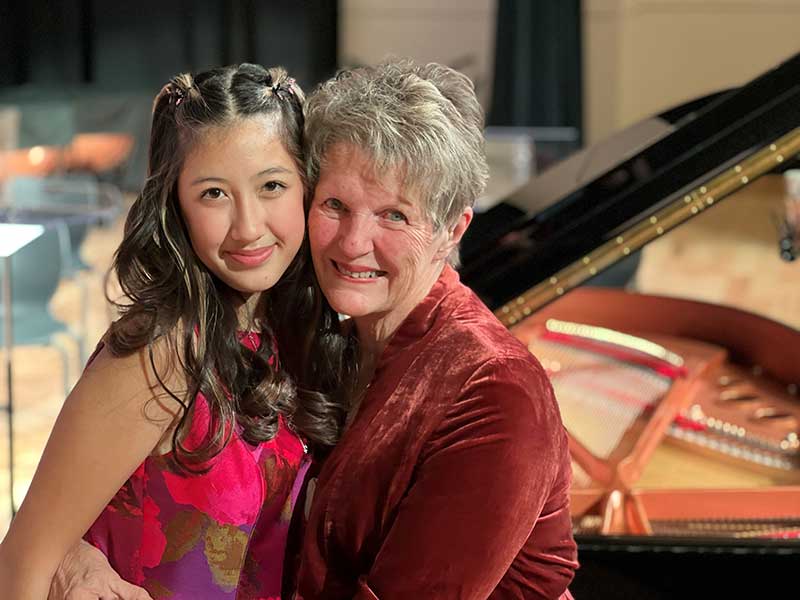 Roxy Jones with her grandmother, Barbara Jones