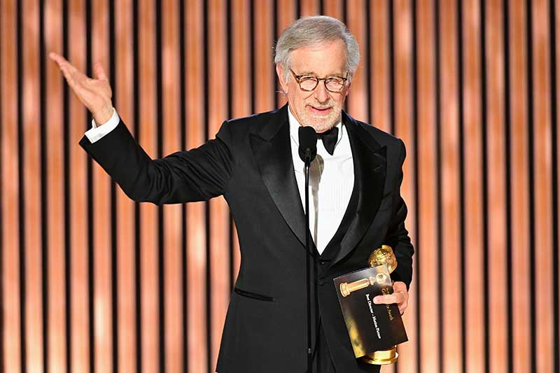 Best Director, Steven Spielberg, The Fabelmans onstage at the 80th Annual Golden Globe Awards® - Photo by Earl Gibson for the HFPA