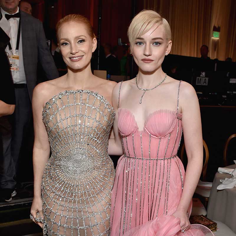 Jessica Chastain and Julia Garner during the 80th Annual Golden Globe Awards® - Photo by Stewart Cook for the HFPA