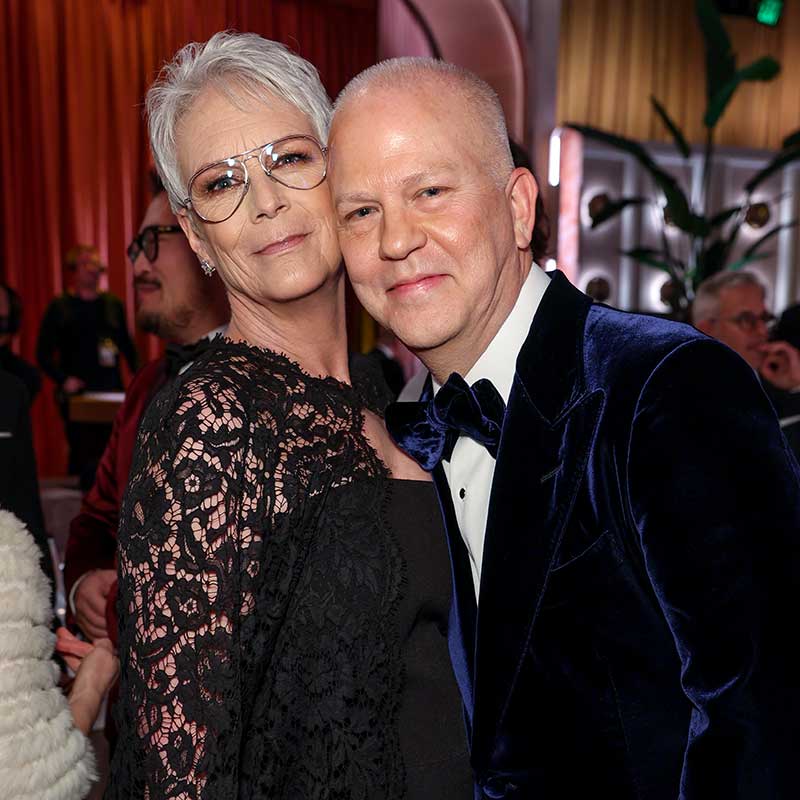 Jamie Lee Curtis and Ryan Murphy during the 80th Annual Golden Globe Awards® - Photo by Chelsea Lauren for the HFPA