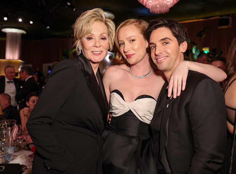 Jean Smart, Hannah Einbinder and Paul W. Downs during the 80th Annual Golden Globe Awards® - Photo by Chelsea Lauren for the HFPA