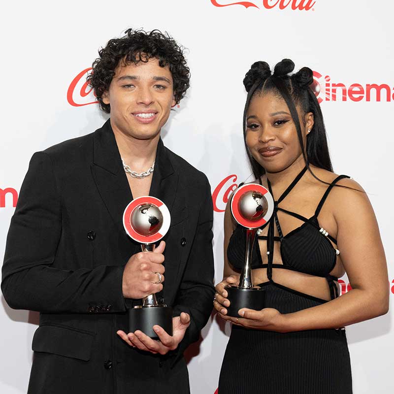 Anthony Ramos and Dominique Fishback at the CinemaCon 2023 Big Screen Achievement Awards at Caesars Palace, Las Vegas, Nevada on Thursday, April 27, 2023. Photo by Earl Gibson III.