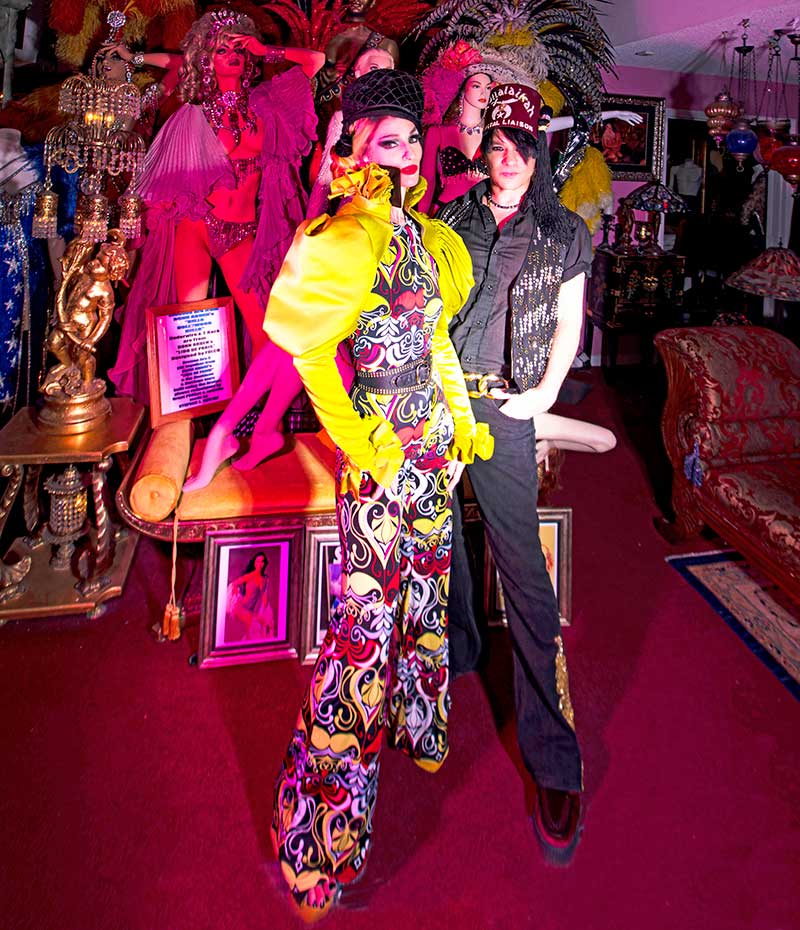 Above: Alicia Perrone and Victor James at Grant Philipo’s Las Vegas Showgirl Museum