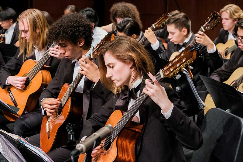 Guitar students in concert