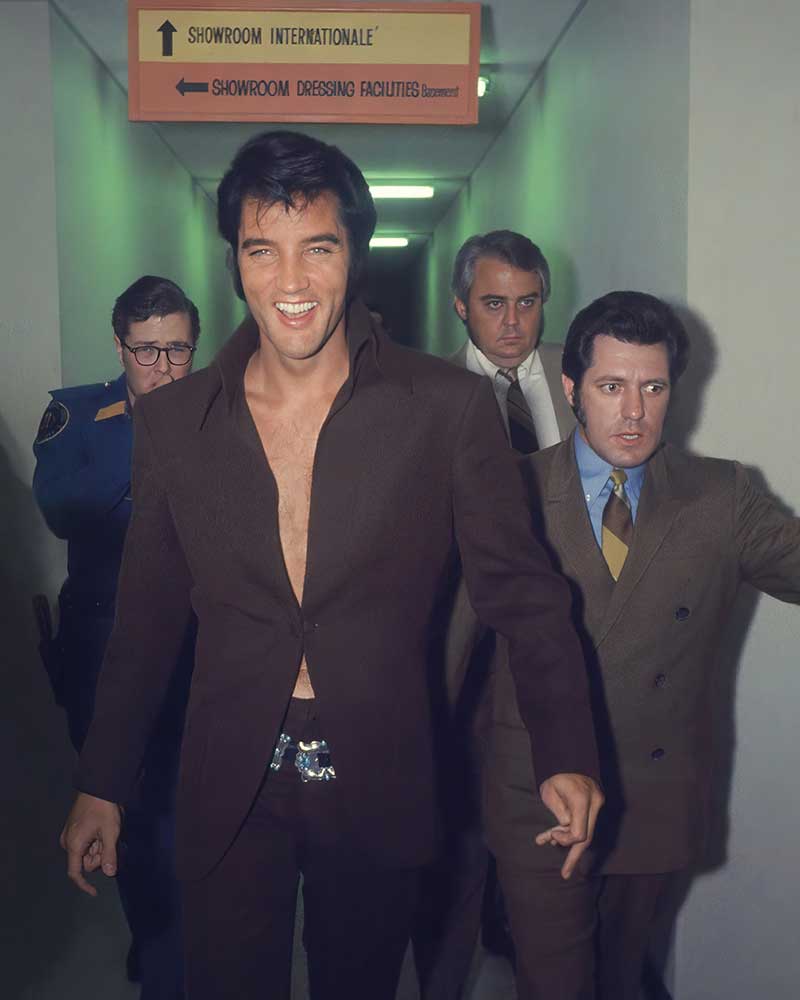 Elvis Presley backstage at the International Theater.