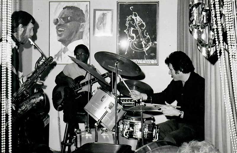 Above: Jam session at Monk Montgomery’s Home in 1980. Photo by Chuck McGuire