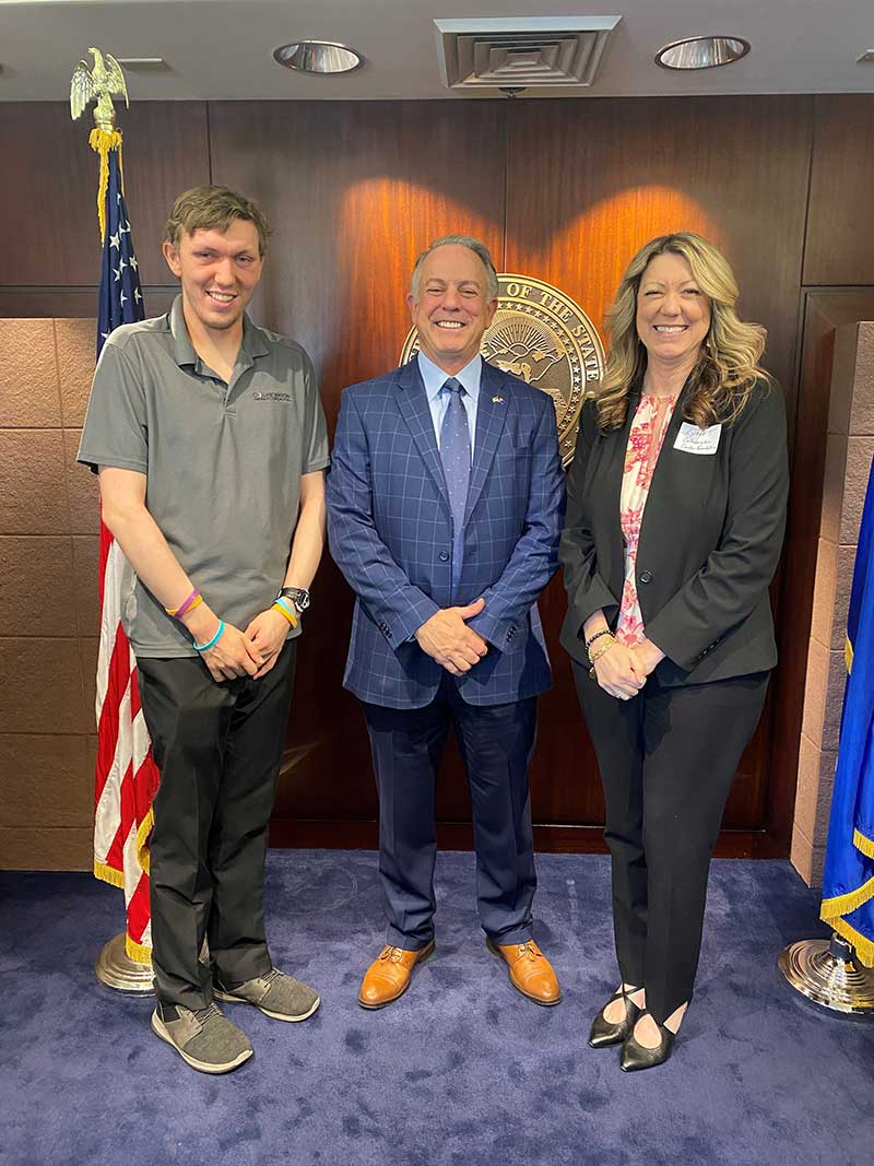 Grant and Lynda with Governor Lombardo.