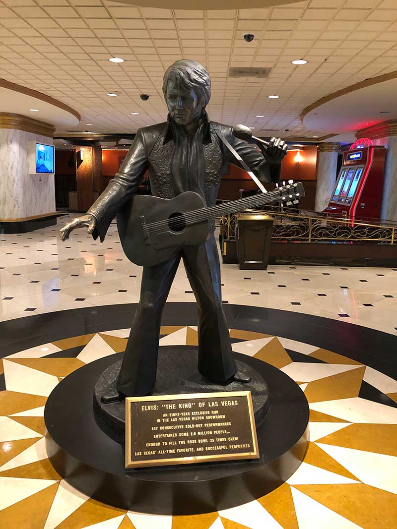 Though Elvis Presley may have left the building decades ago, there’s still a statue of him on display near the check-in area. Photo courtesy of Westgate Las Vegas Resort & Casino