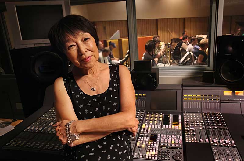 Carolyn Freeman in the recording studio