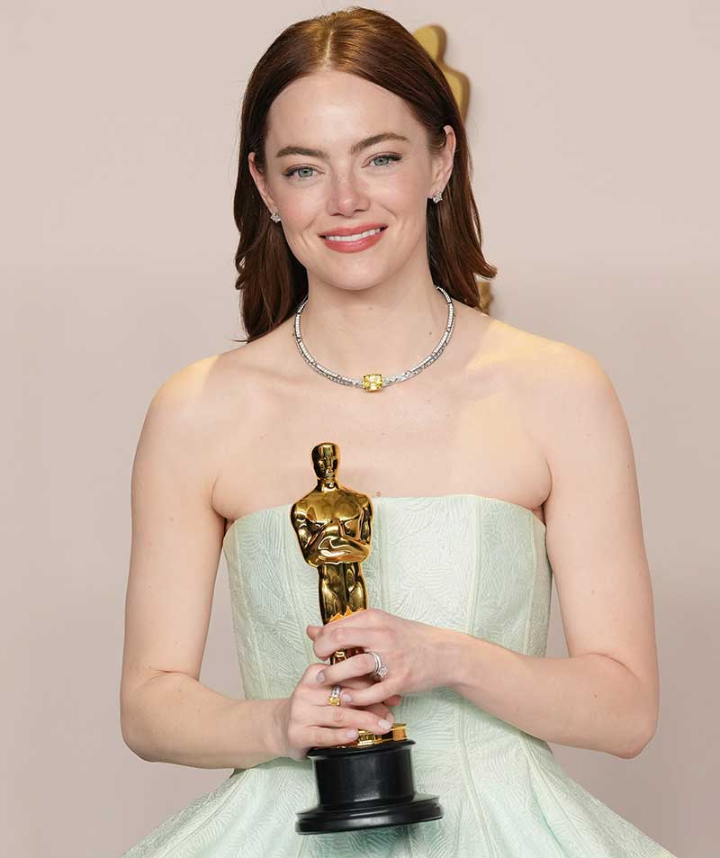 Emma Stone, winner of the Best Actress in a Leading Role award for “Poor Things” posing in the press room at the The 96th Academy Awards held by the Academy of Motion Picture Arts and Sciences at the Dolby Theatre in Los Angeles, CA on Sunday, March 10, 2024. (Photo by Sthanlee B. Mirador/Sipa USA)