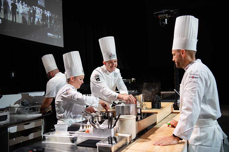 Team USA Head Chef Stefani De Palma, Commis Bradley Waddle and Head Coach Sebastian Gibrand. Photo by Ken Goodman.