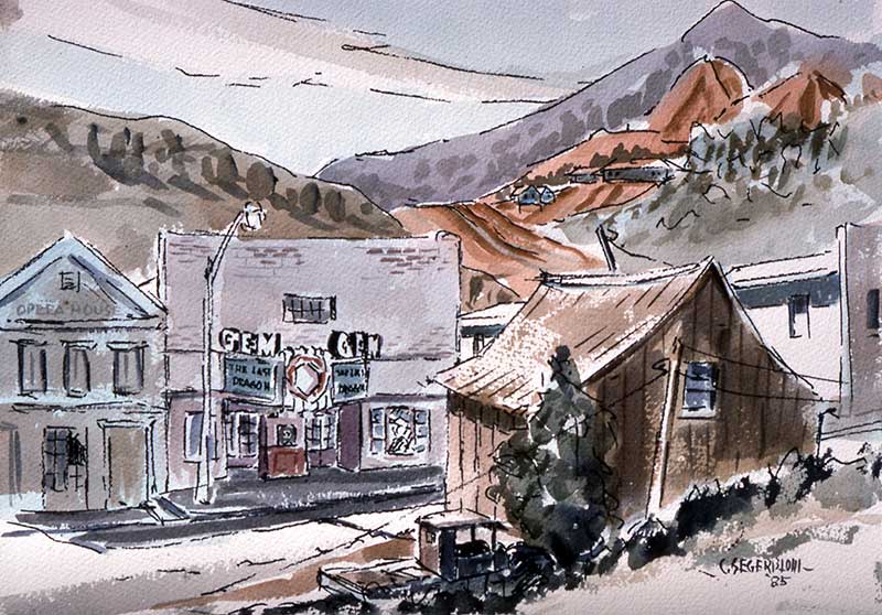  Gem Theater 1985 Watercolor Cliff Segerblom