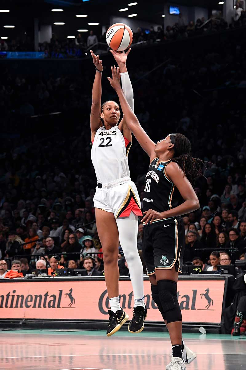 October 18, 2023 WNBA Finals Game 4 - A'ja Wilson. Photo by Brian Babineau NBA Photos.