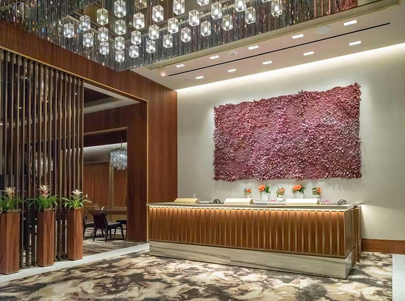 Concierge at Aria Resort & Casino Las Vegas. Artist: C. Nelke; Medium: Resin Crystals. Photo courtesy of KBAA