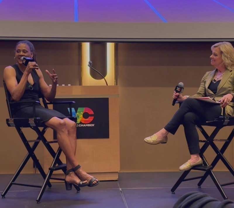 Marion Jones speaks at the Vegas Chamber Executive Women's Council