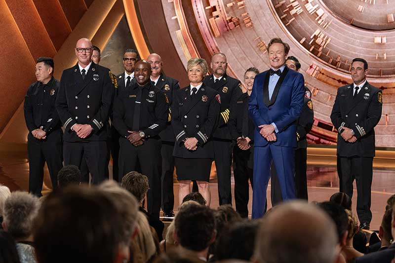 Academy-Awards-001 Los Angeles first responders onstage with Conan O'Brien during the live ABC Telecast of the 97th Oscars® at the Dolby® Theatre at Ovation Hollywood on Sunday, March 2, 2025