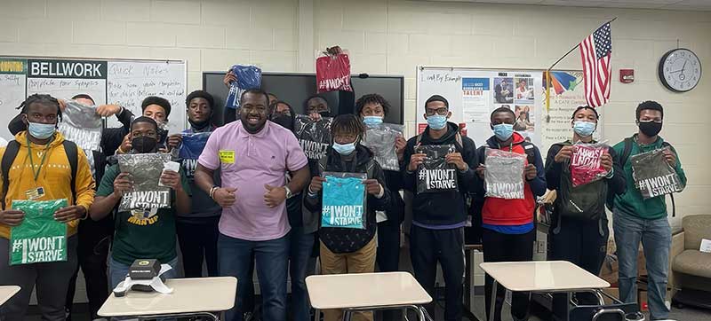J-Haleem-003 J Haleem and Spring Valley High School students during the T.I.E. Tuesday Program