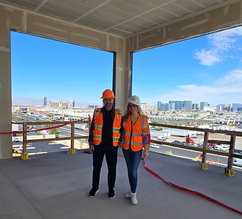 Stacey Gualandi with Philippe Ziade at Otonomus' L’Entouraj speakeasy during construction