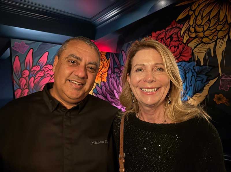Chef Michael Mina with Elaine Harris