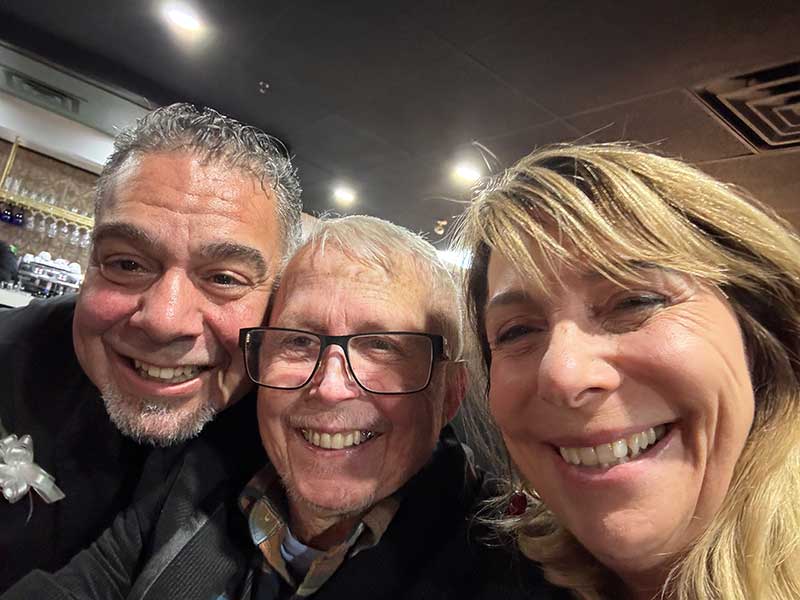 Dan Thompson with Elaine & Scott Harris at D'Agostino's Trattoria's grand reopening