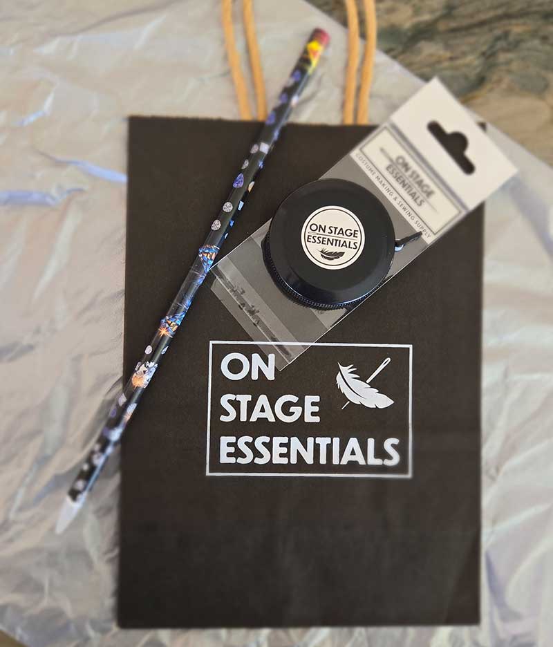 Gift bag with On Stage Essentials sewing supplies