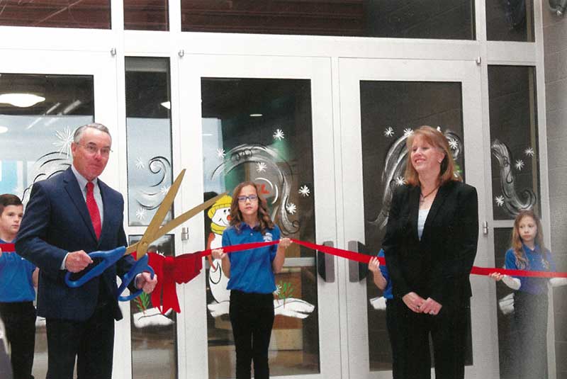 January 2018 ribbon cutting for the Don and Dee Snyder Elementary School