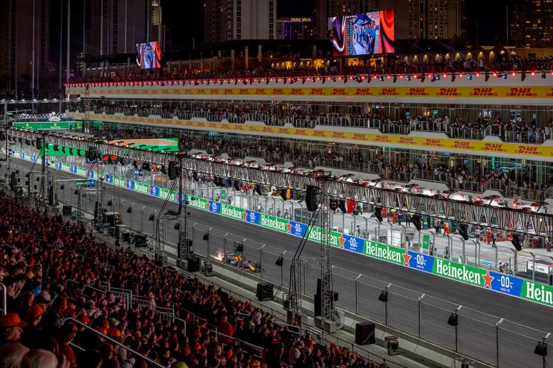 Photo of F1 Grand Prix of Las Vegas at Las Vegas Strip Circuit Pit Building Main Grandstand by Christy Radecic