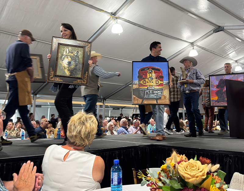 Quick Draw artists display their artwork 