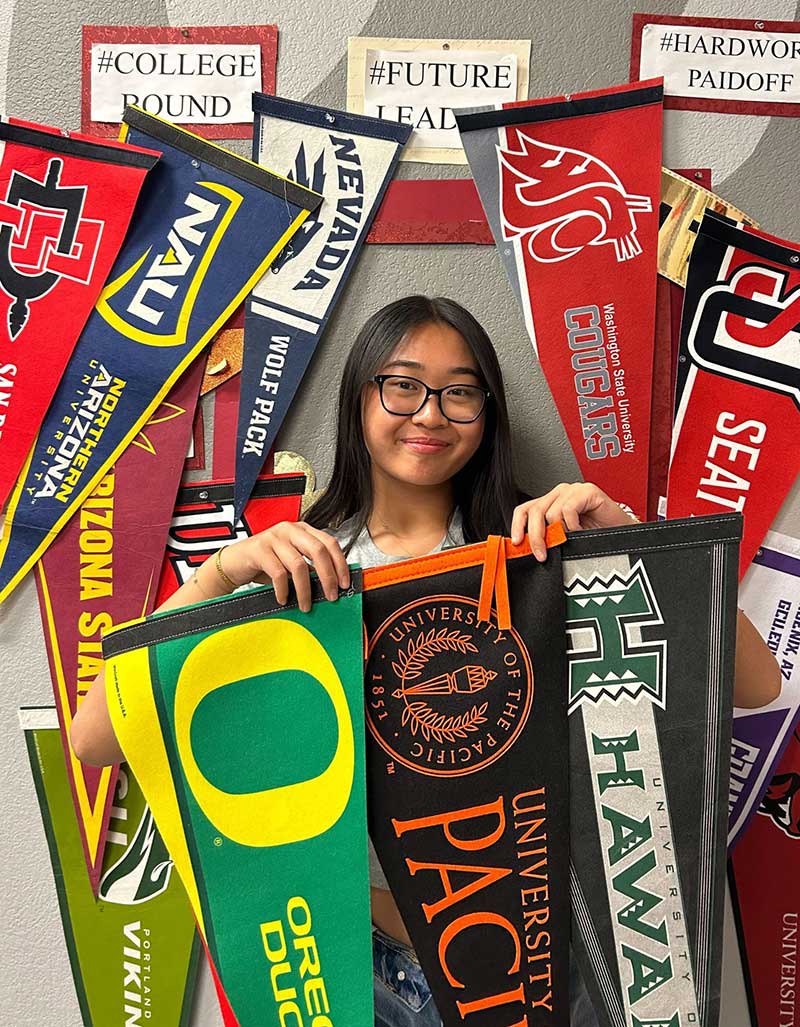 A participant received her college acceptance through Leaders in Training