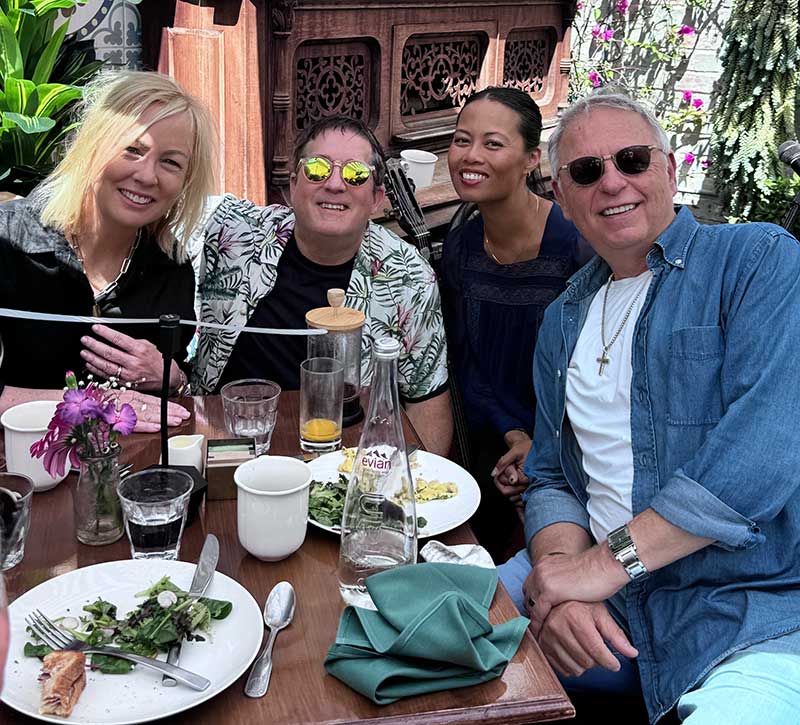  (L-R) Joni Parenti, gypsy jazz artists Jon Garner and Lorelei Isidro Garner and producer John Parenti (Photo by Bruce Richardson)