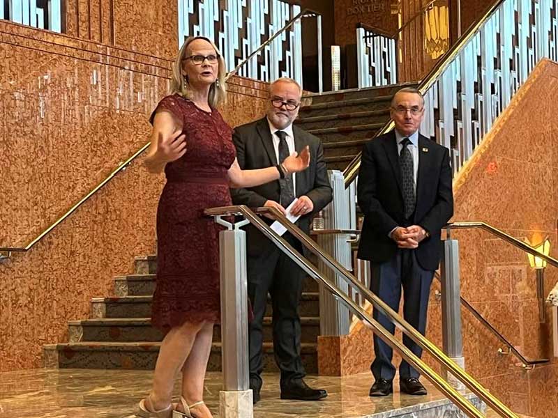 Alice Sauro, Executive Director of the Las Vegas Philharmonic, Sam Rudd, President and CEO of UWSN, and Don Snyder, Chairman of the Board of UWSN