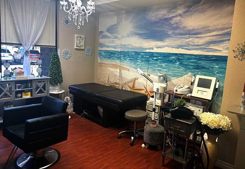 The studio at Razzmatazz Salon, Studio & Spa, where the beauty magic happens